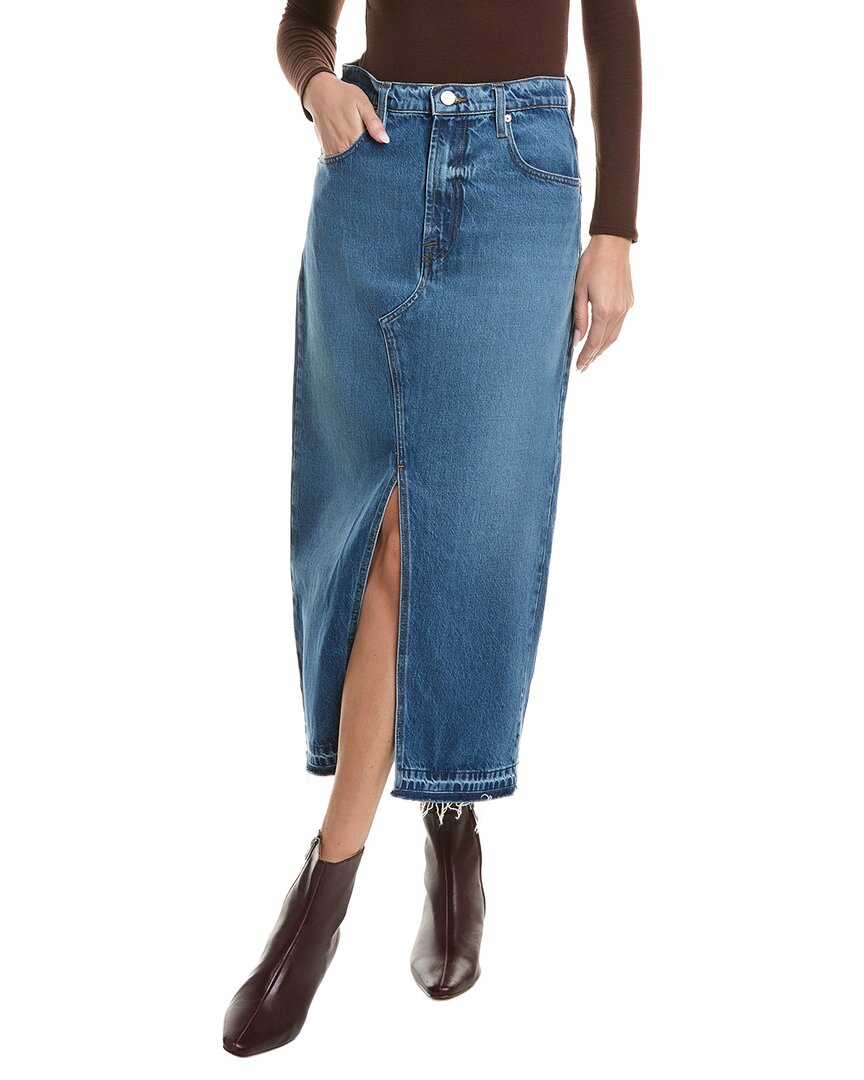 Frame Denim The Midaxi Denim Skirt In Blue