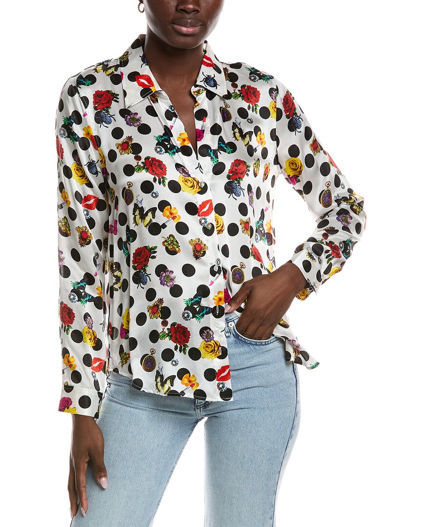 L'agence Tyler Silk Blouse In White