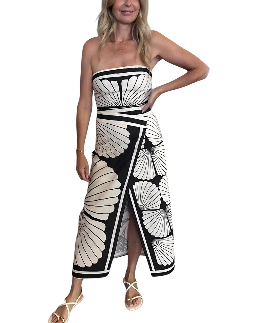 Charlotte Green Midi Dress In White