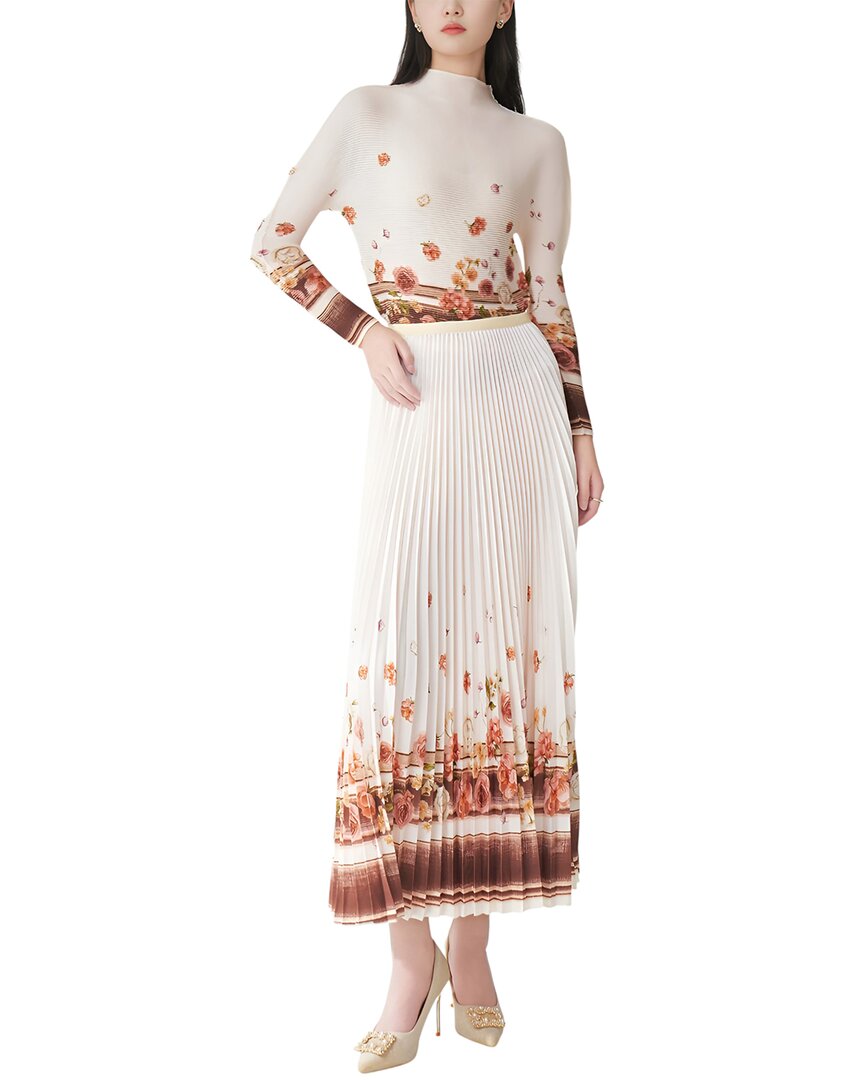 Linda Charm 2pc Blouse & Skirt Set In Neutral