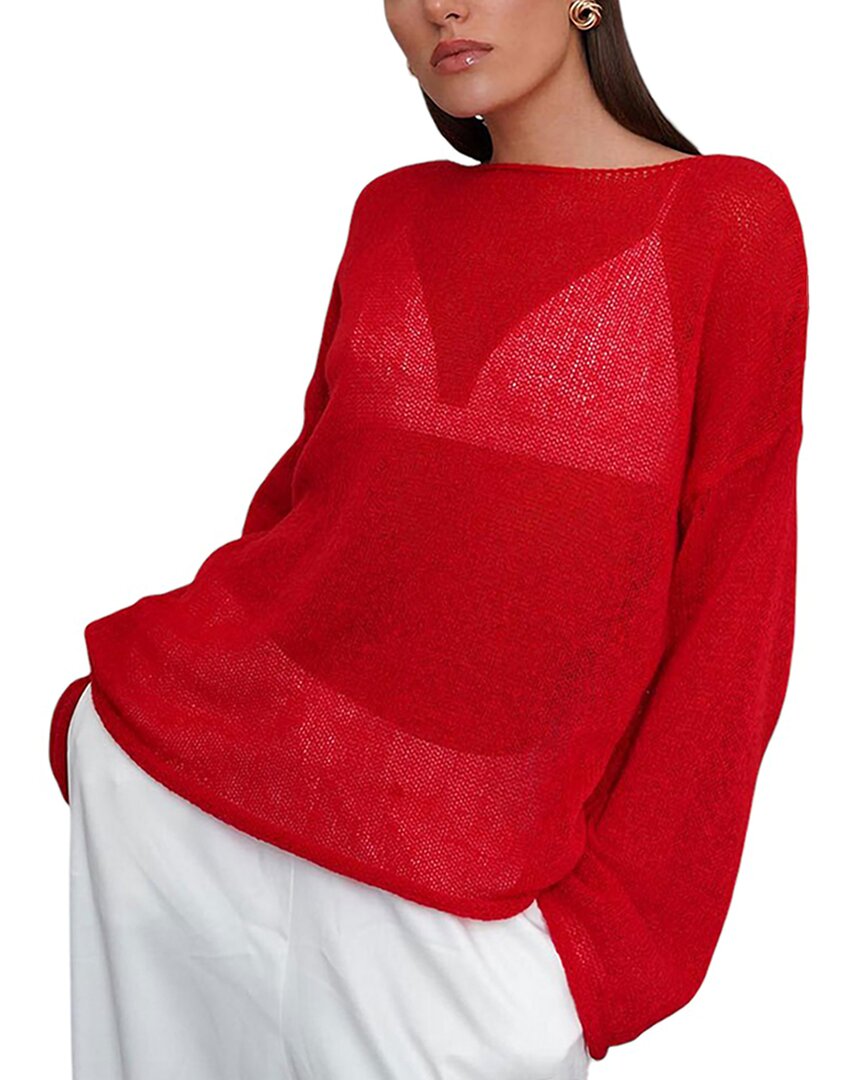 Teodora Mohair-blend Sweater In Red
