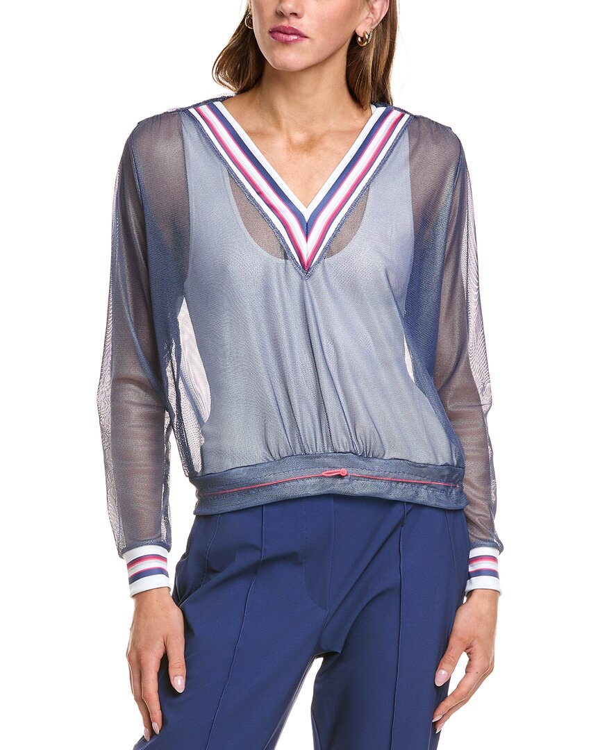 Lucky In Love Berry Sweet Mesh Top In Blue