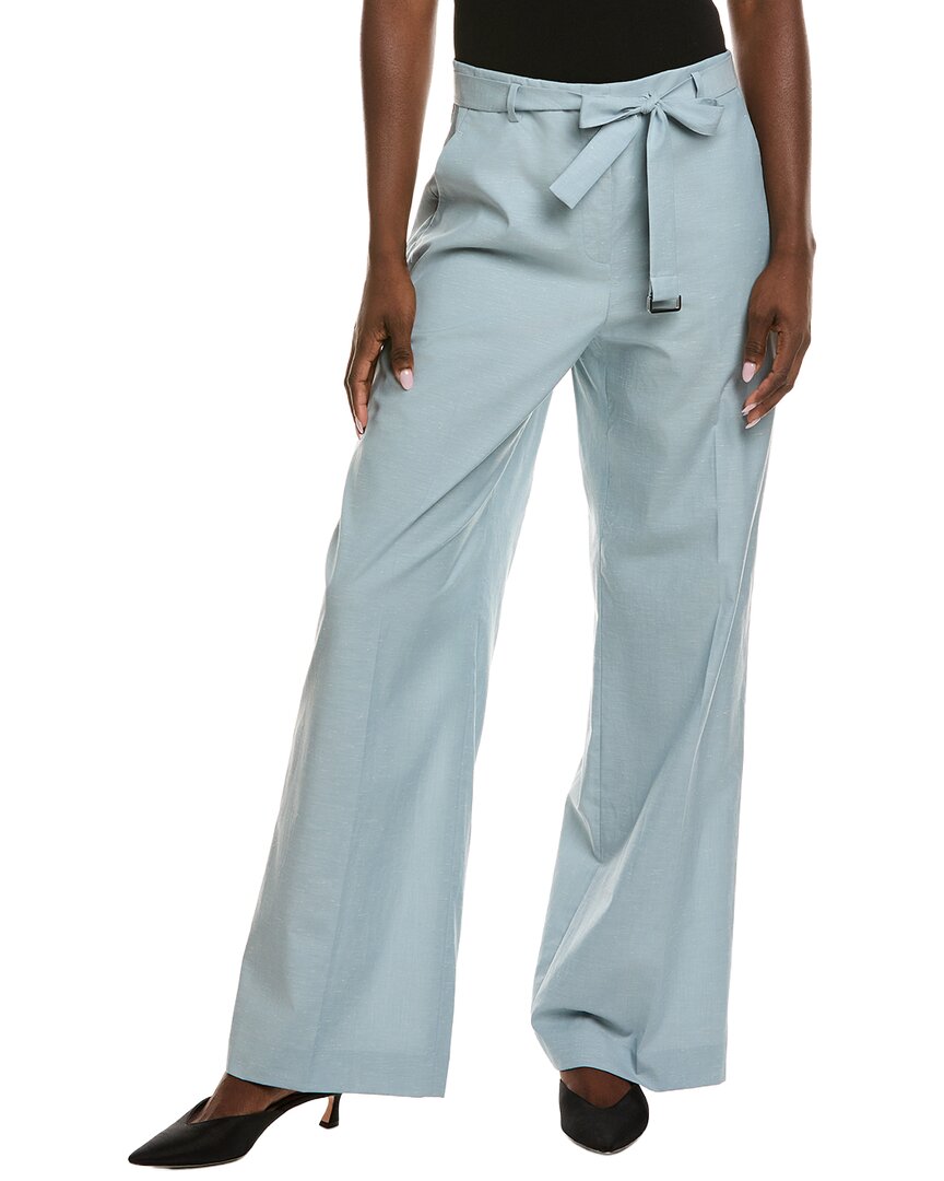 Lafayette 148 New York Clark Wide Leg Pant In Blue