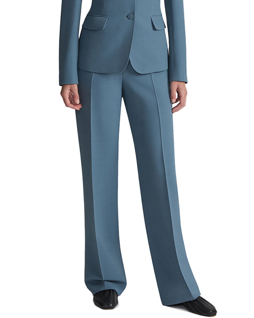 Lafayette 148 New York Gates Wool & Silk-blend Pant In Blue