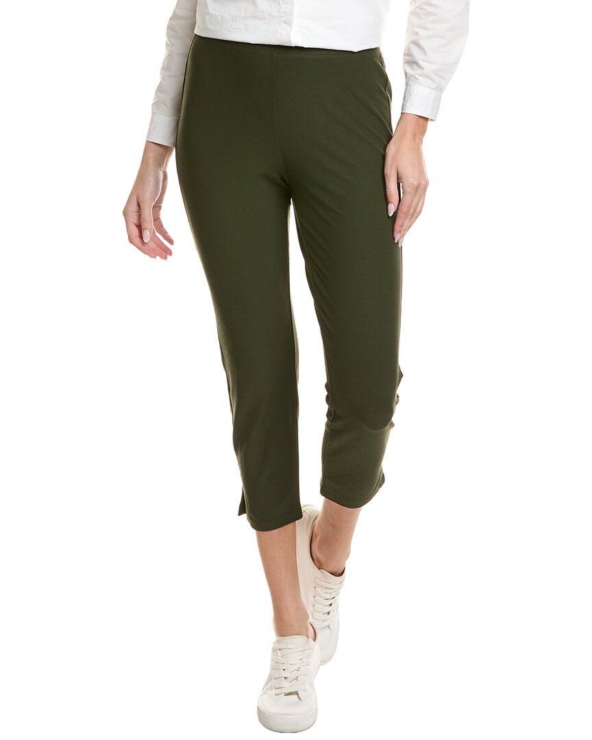 Eileen Fisher Petite Slim Crop Pant In Green
