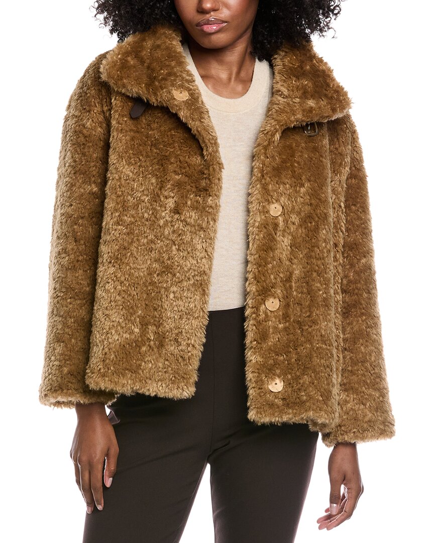 Herno Brown Faux Fur Coat