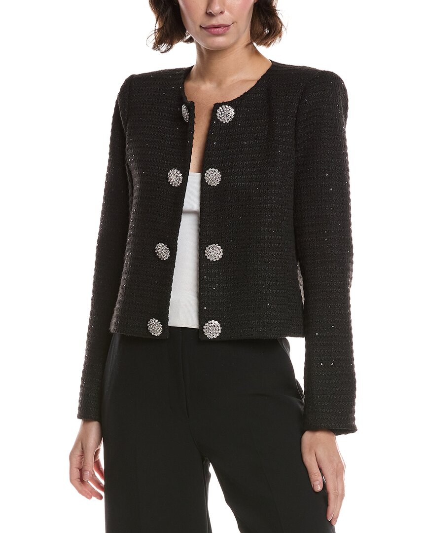 L'agence Moon Collarless Jacket In Black