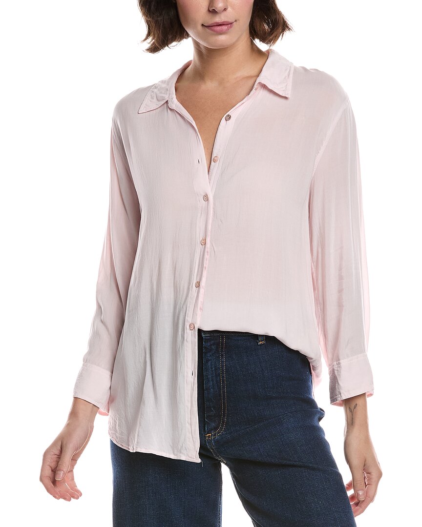 L'agence Lagence Marlene 3/4-sleeve Silk Blouse In Pink