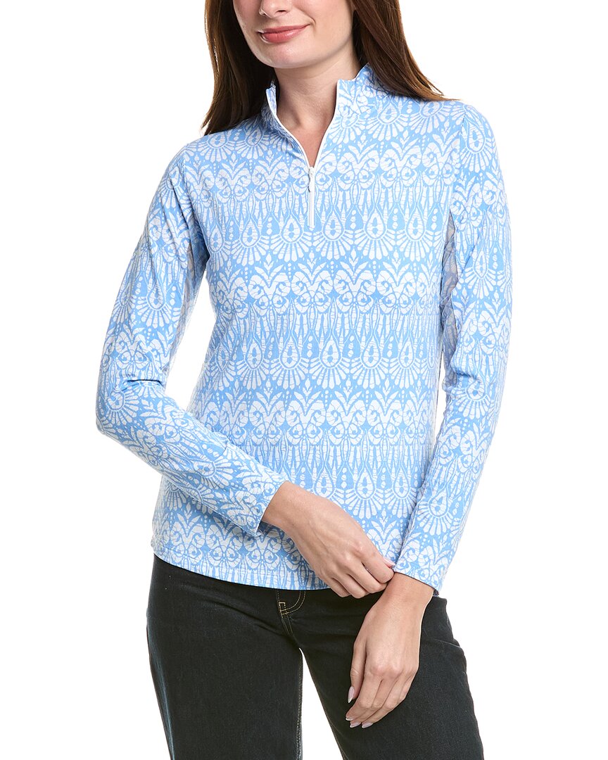 Ibkul Mock Neck Top In Blue