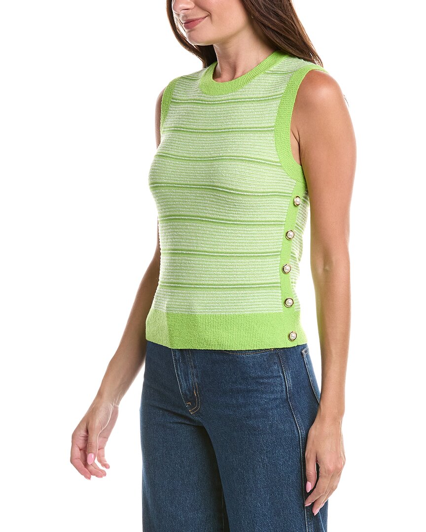 St John St. John Wool-blend Side Placket Tank Top In Multi
