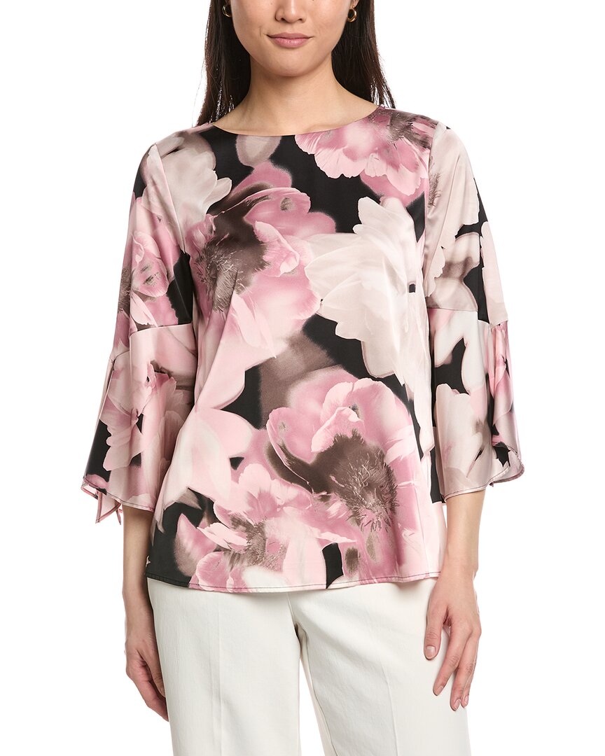 Anne Klein Flare Cuff Blouse In Black