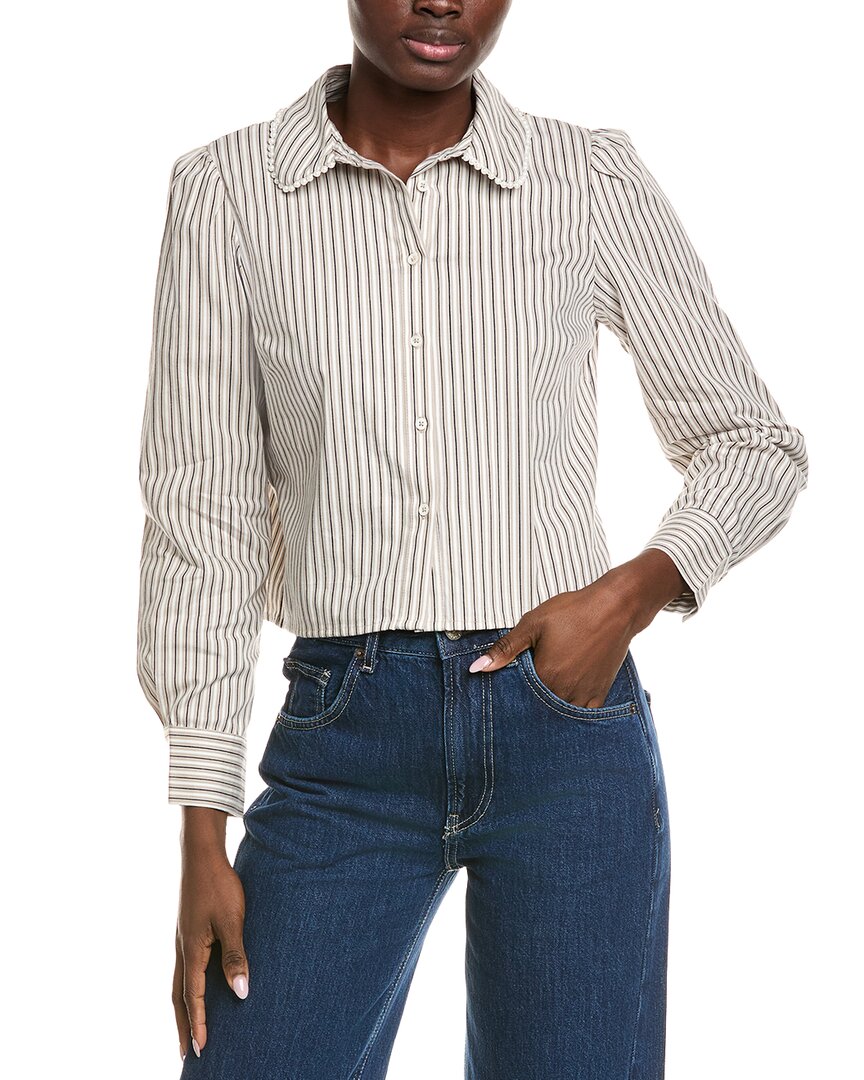 Cece Striped Button Shirt In Multi