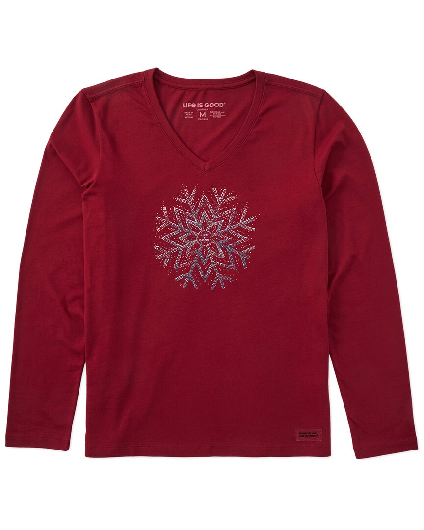 Life Is Good ® Long Sleeve V-neck T-shirt In Red