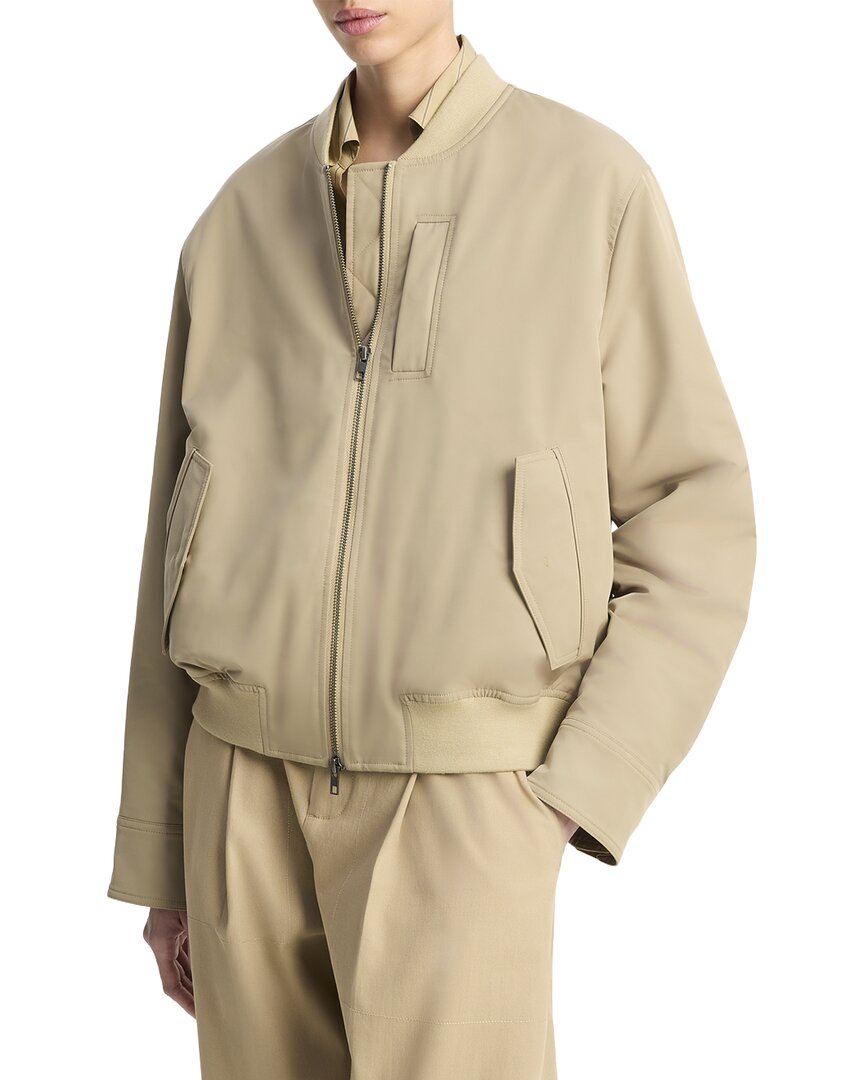 Vince Relaxed Tech Bomber Jacket Fawn