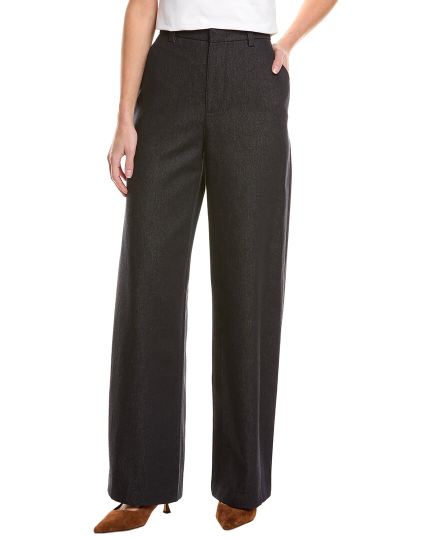Vince High Waist Twill Wide Leg Pant In Black