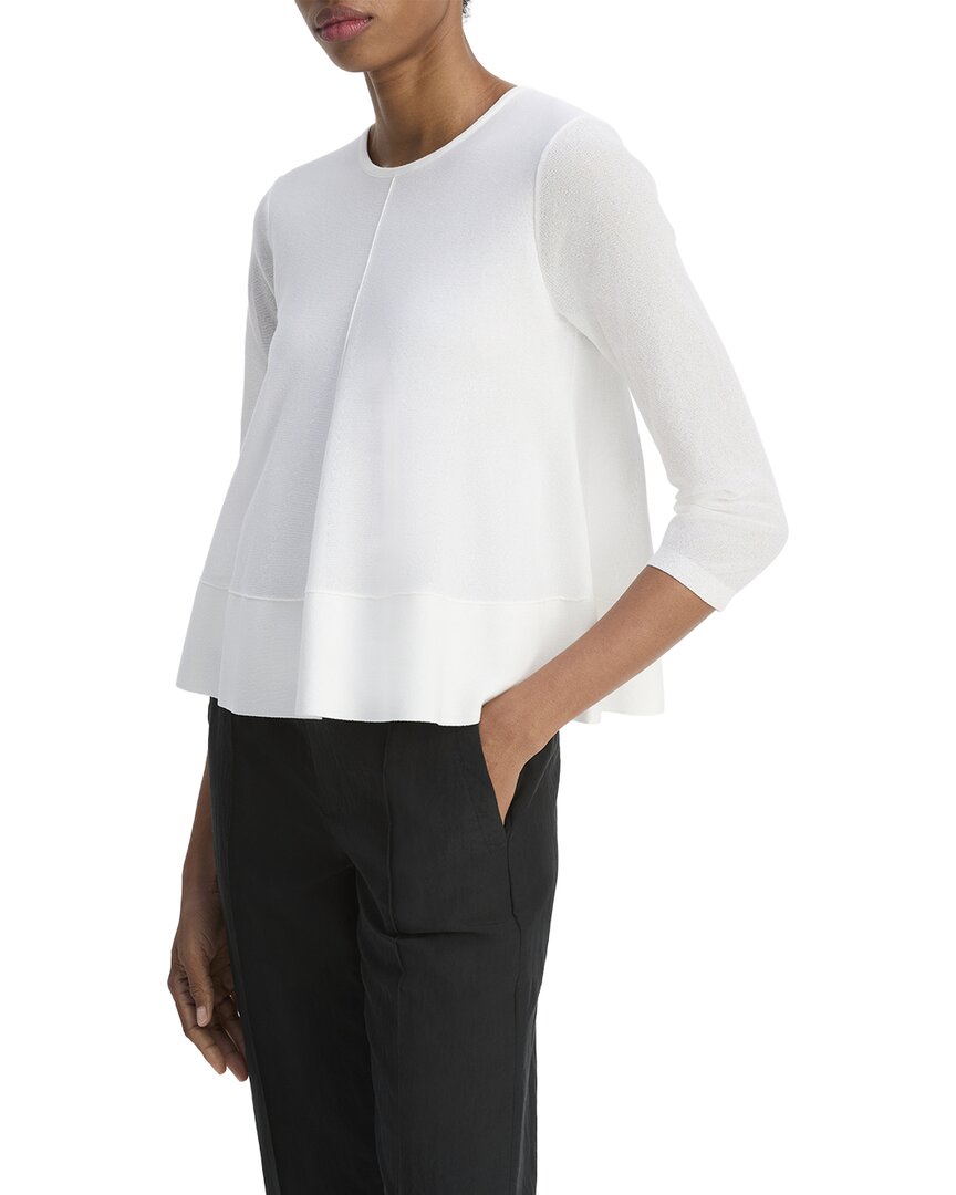 Vince A-line Crewneck Top In White