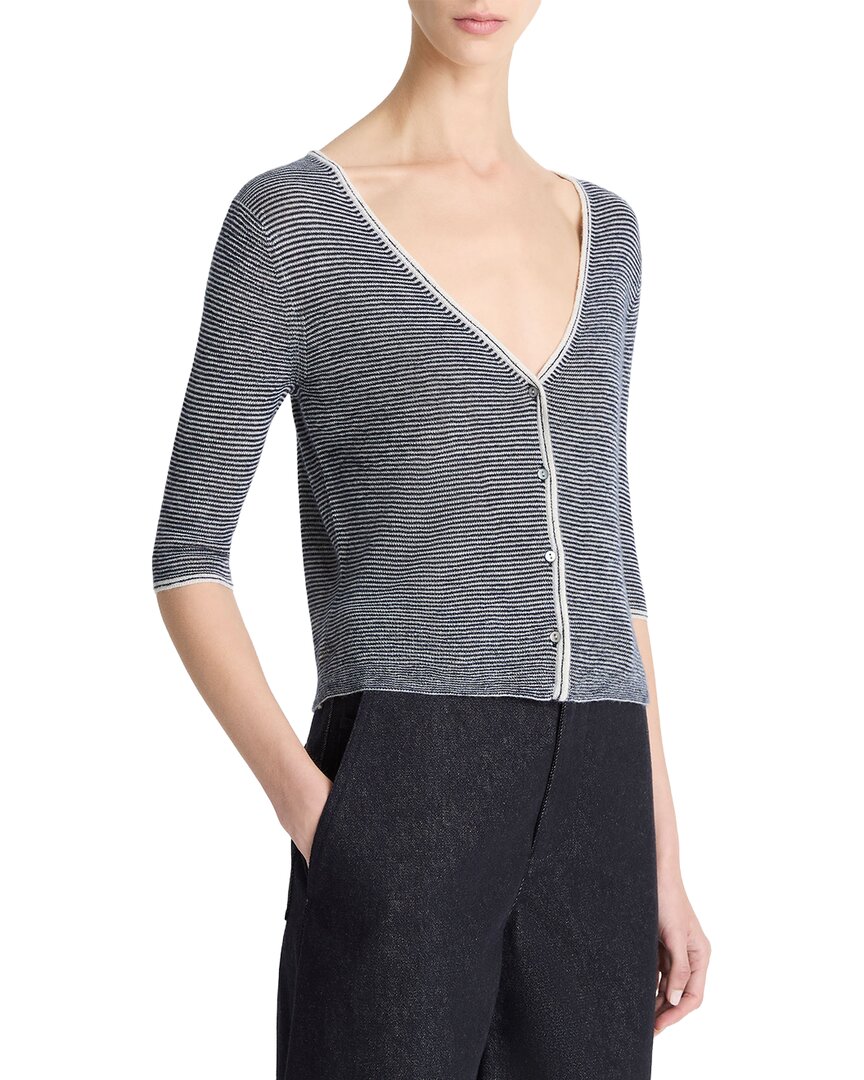 Vince Microstripe Cardigan