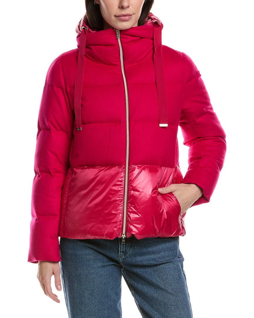 Herno Silk & Cashmere-blend Down Coat In Pink