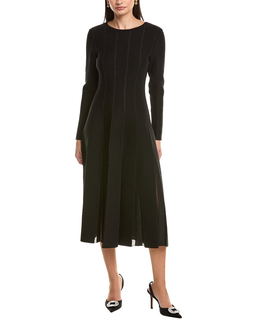 Oscar De La Renta Knit A-line Dress In Black