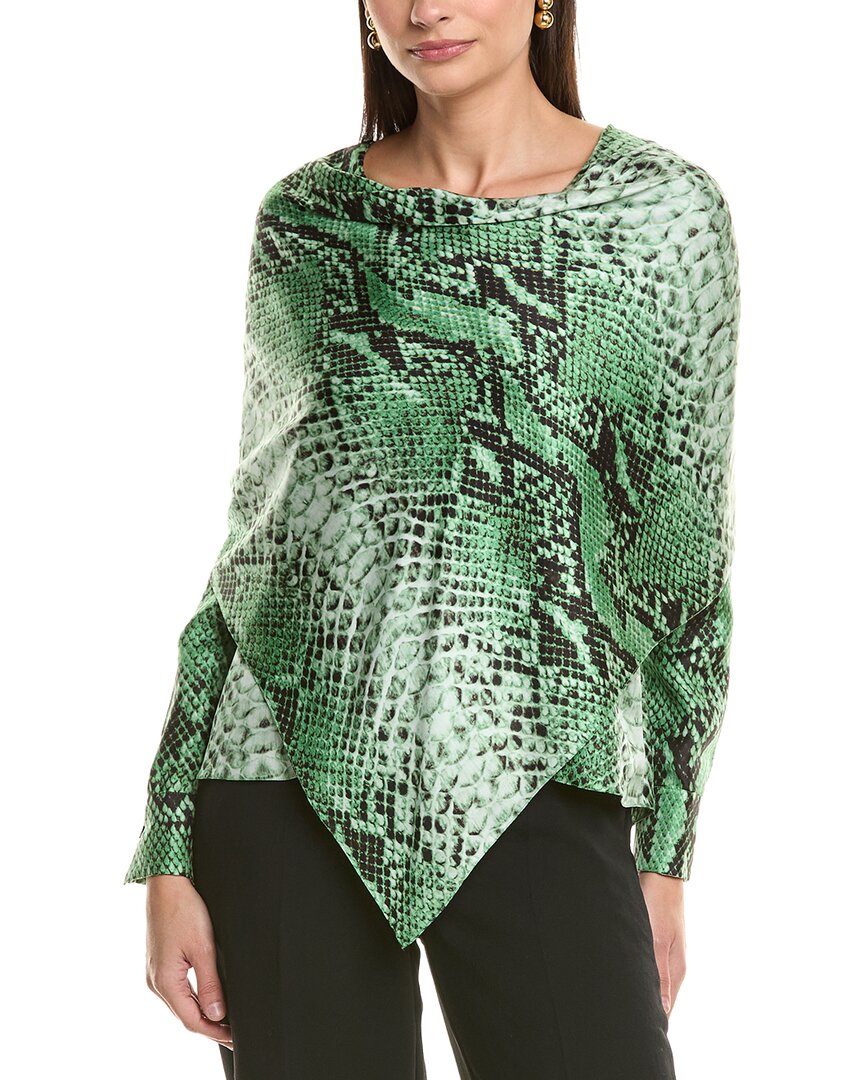 Oscar De La Renta Tie Bow Silk Blouse In Multi