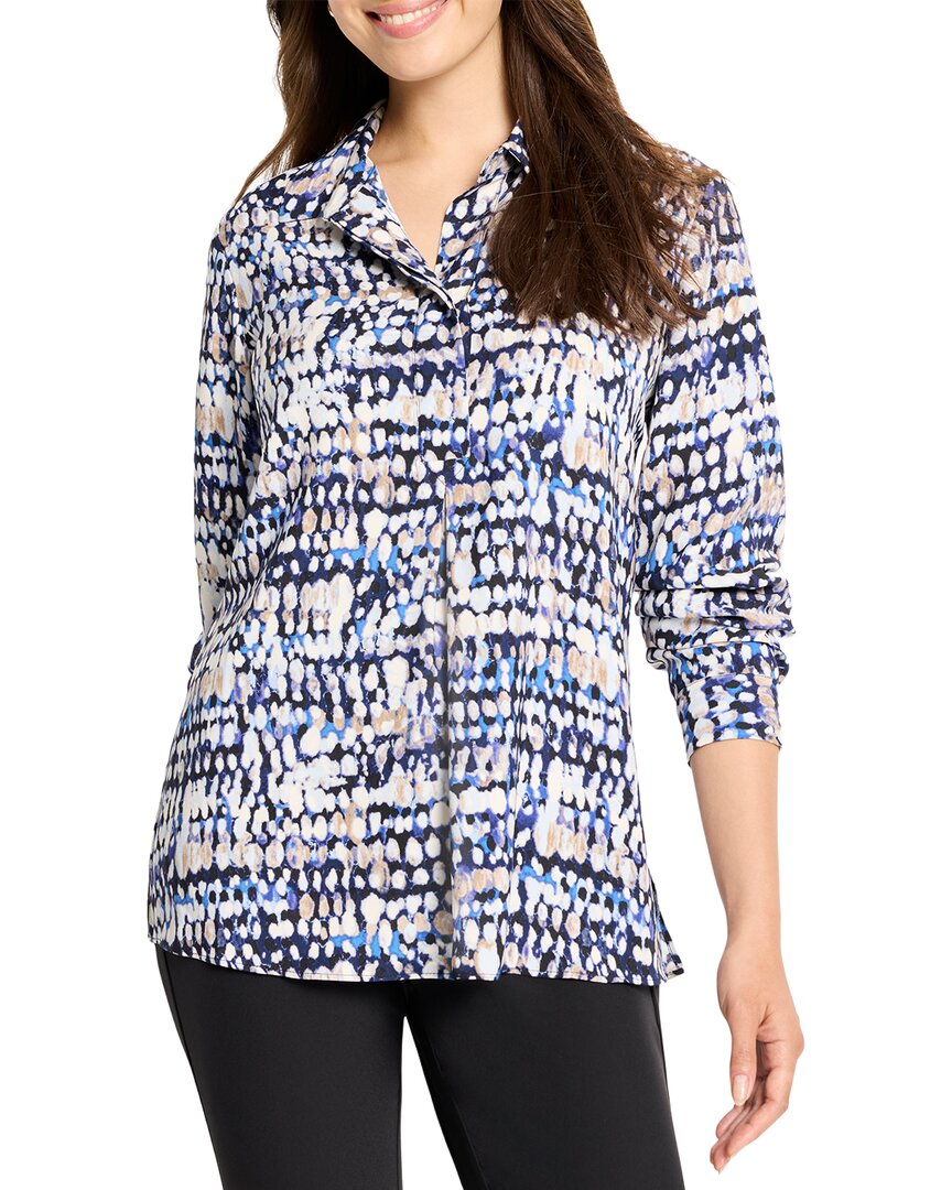 Nic + Zoe Nic+zoe Petite Harvest Dot Top In Blue