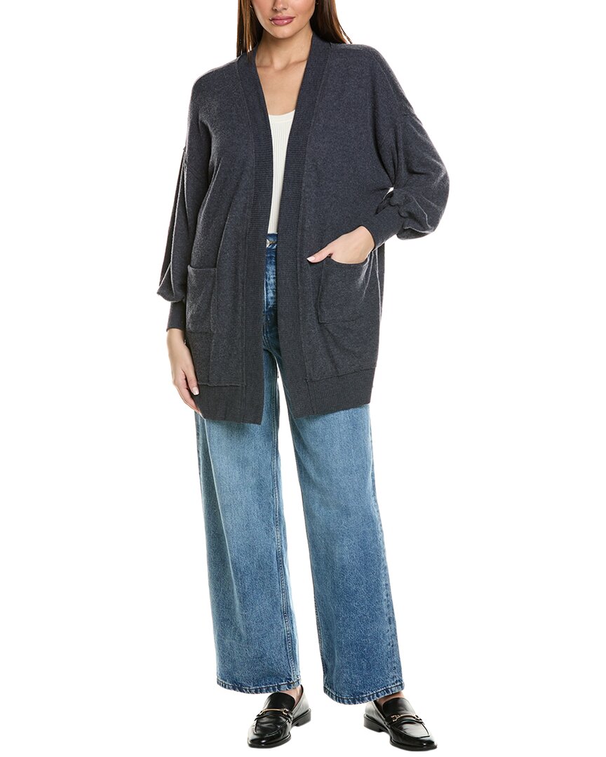 Project Social T Just Relax Heathered Cozy Seamed Cardigan In Blue