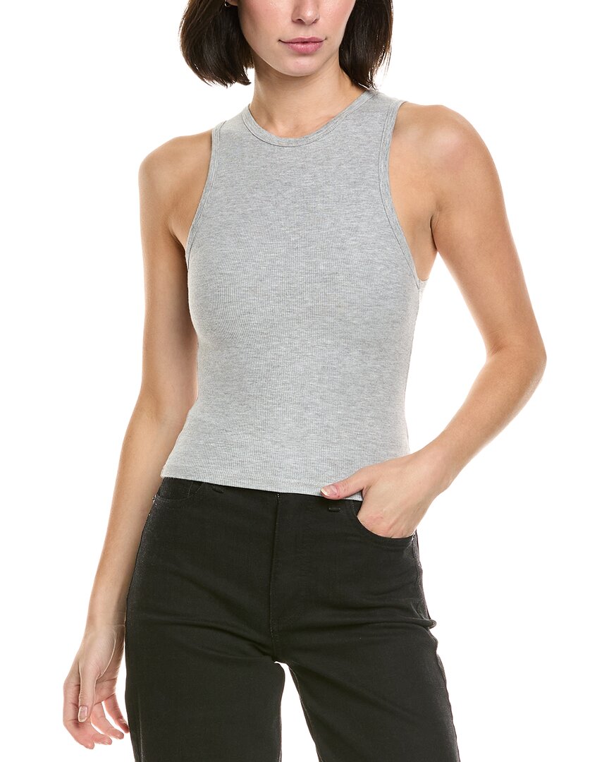 Perfectwhitetee Mel Mock Neck Tank In Gray