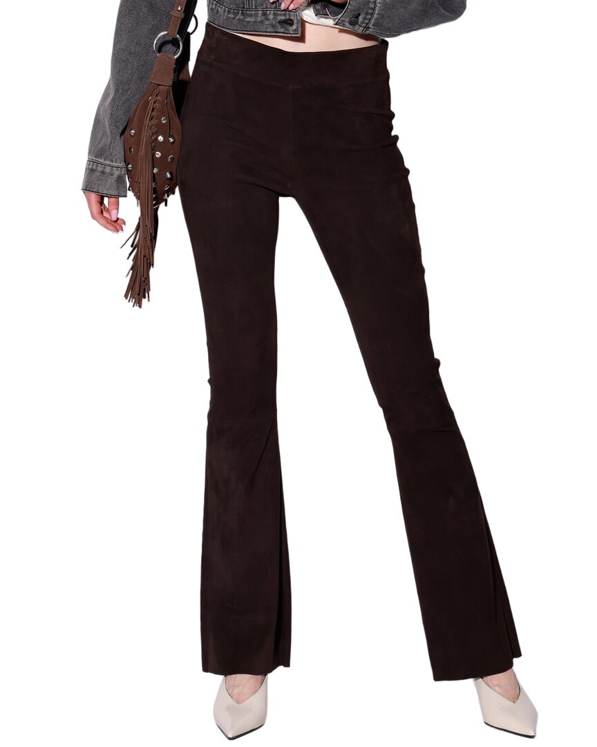 Walter Baker Lexie Suede Pant In Burgundy