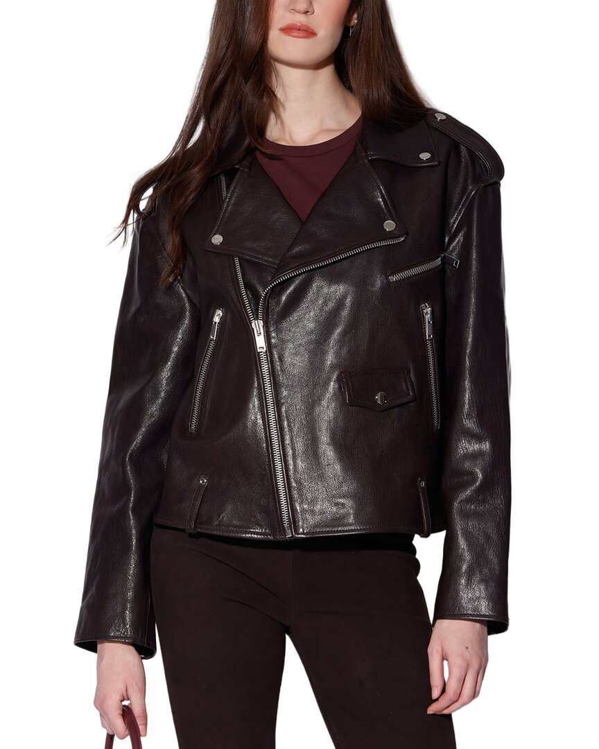 Walter Baker Jett Leather Jacket In Brown
