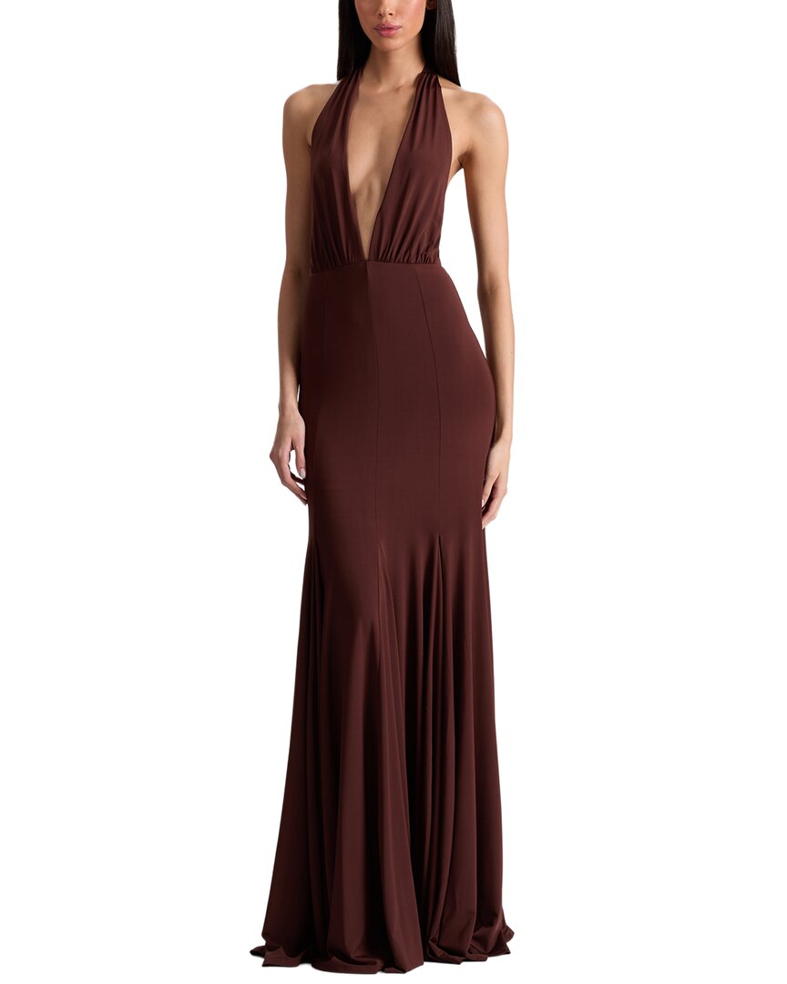 Alice And Olivia Alice + Olivia Evelina Maxi Dress In Brown