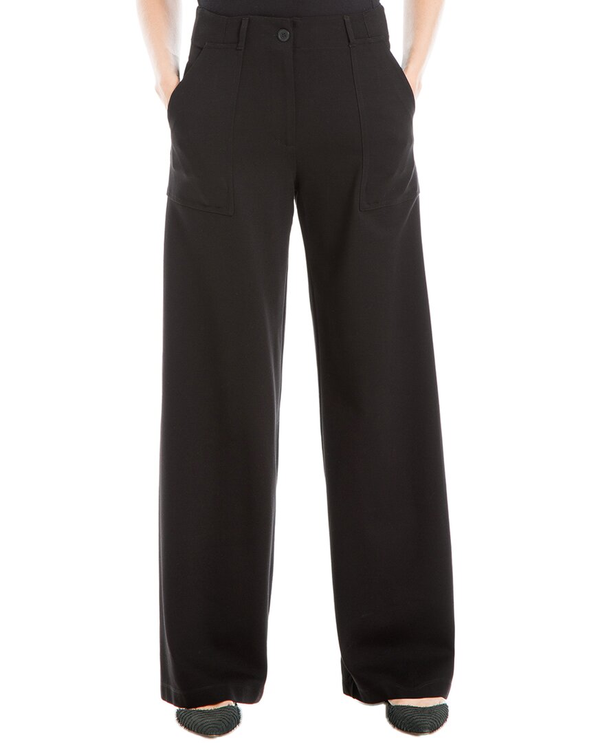 Max Studio Ponte Wide Leg Pant In Black