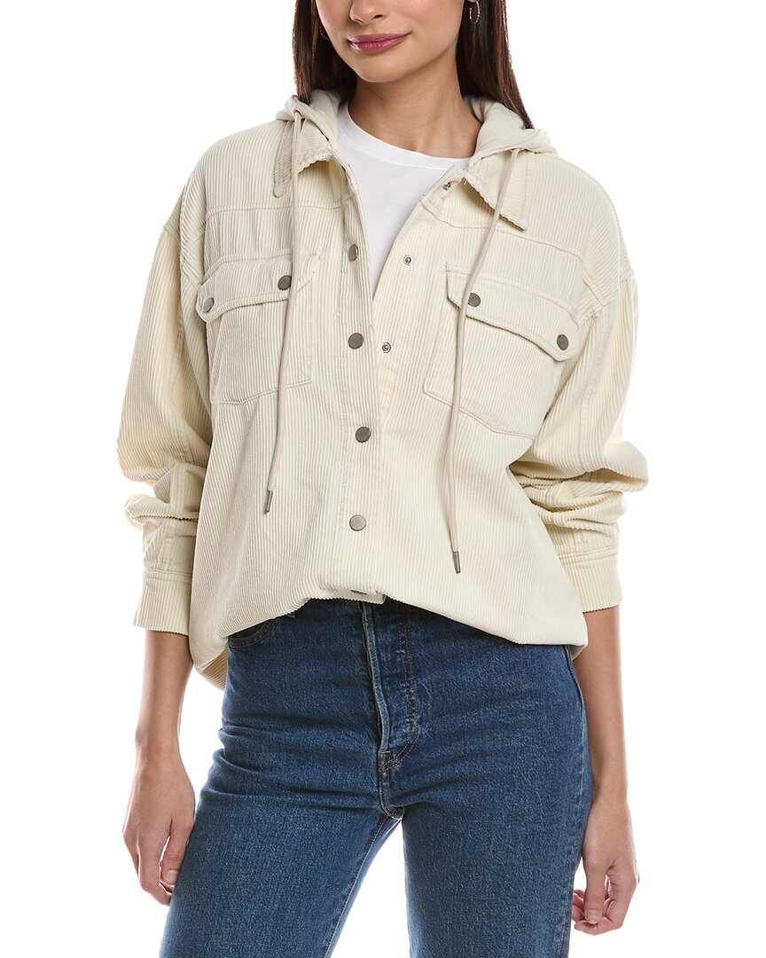 Oat New York Hooded Corduroy Jacket In White