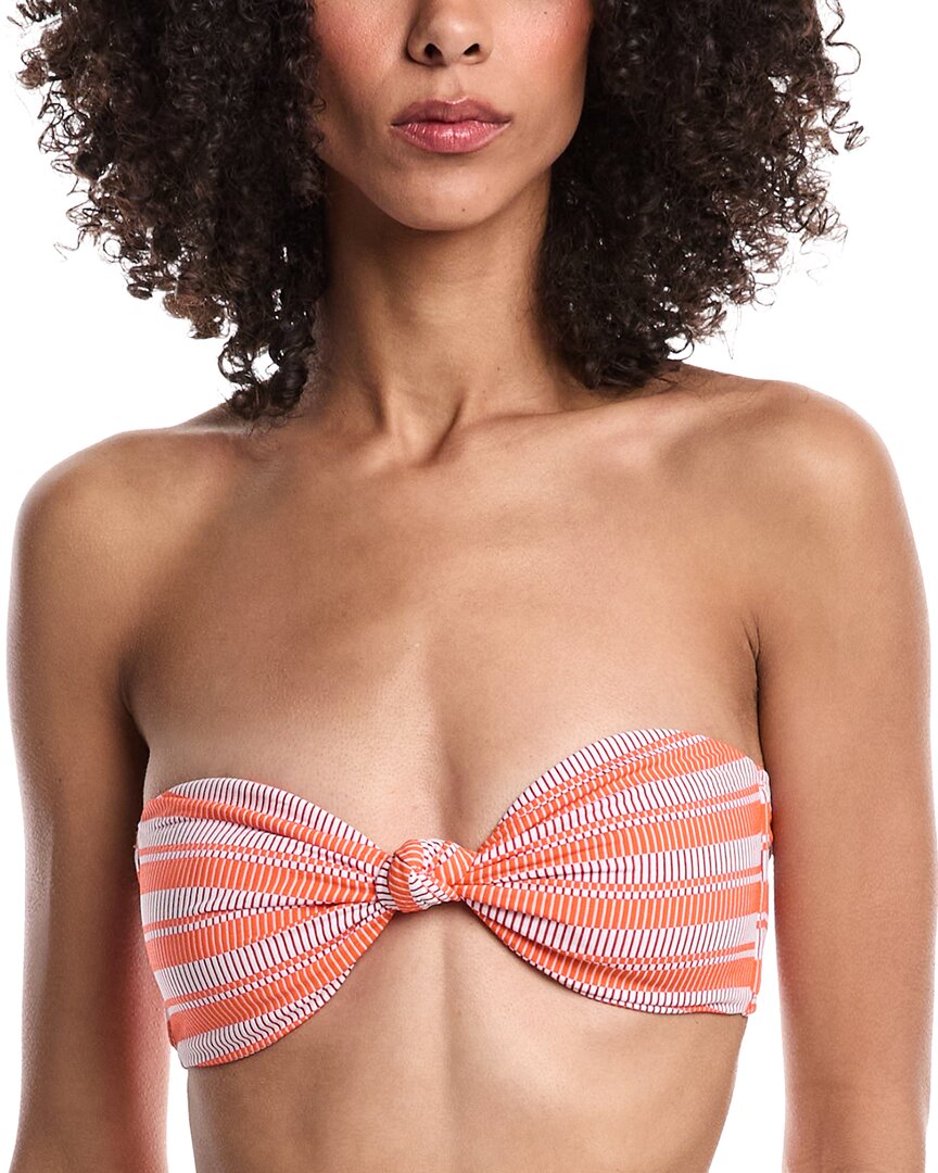 MILLY MILLY STRIPE KNOT BANDEAU BIKINI TOP