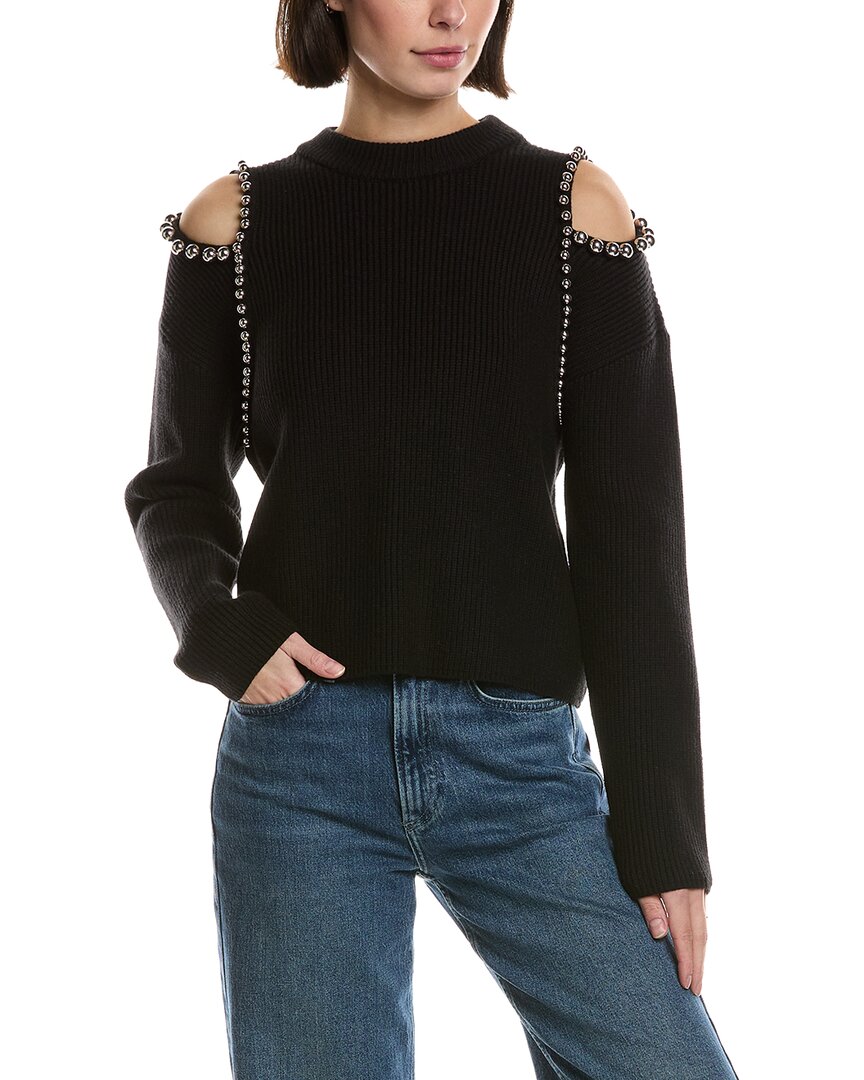 Avantlook Cold-shoulder Sweater In Black