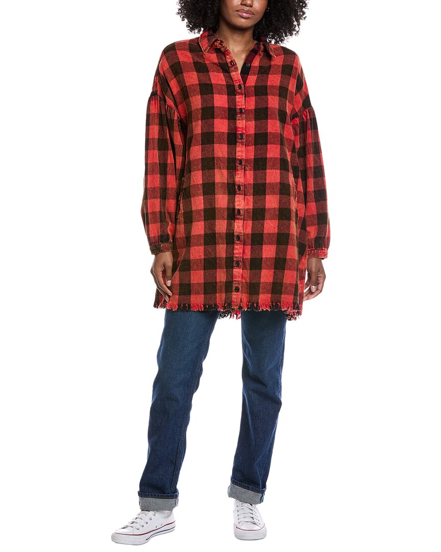 Nu Vintage Flannel Shirt In Orange