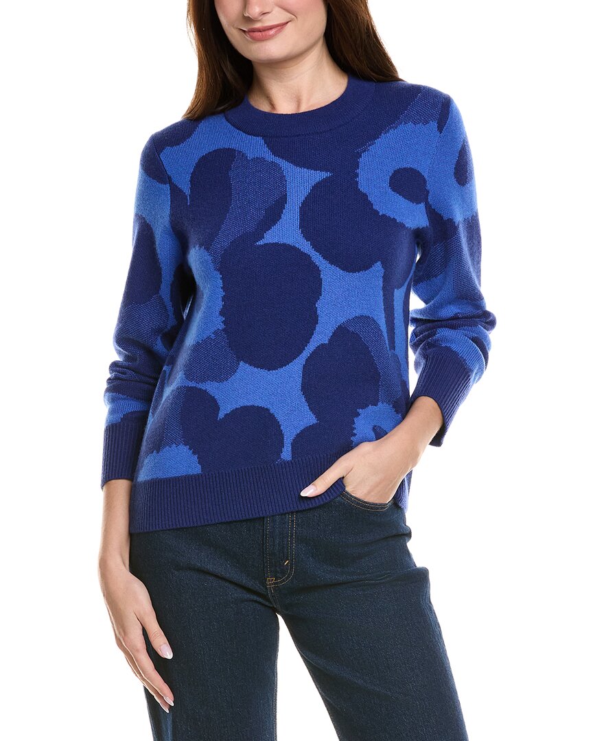 Marimekko Aukio Wool & Cashmere-blend Sweater In Blue