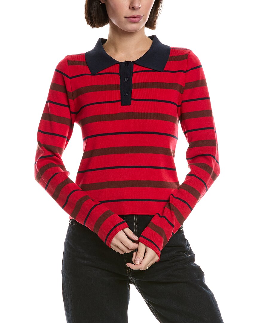 Serenette Knit Polo Shirt In Red