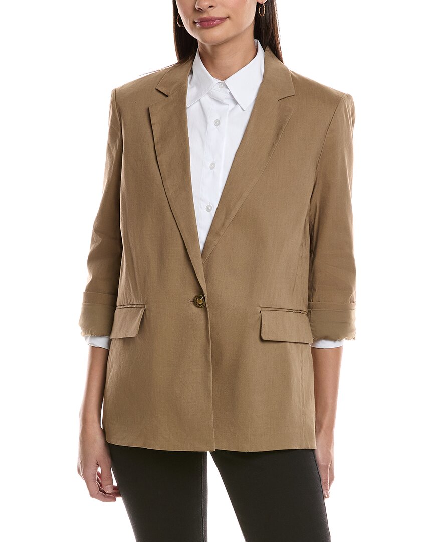 Rag & Bone Jennie Linen-blend Blazer In Brown