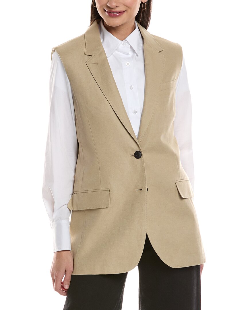 Rag & Bone Odessa Linen-blend Vest In Neutral