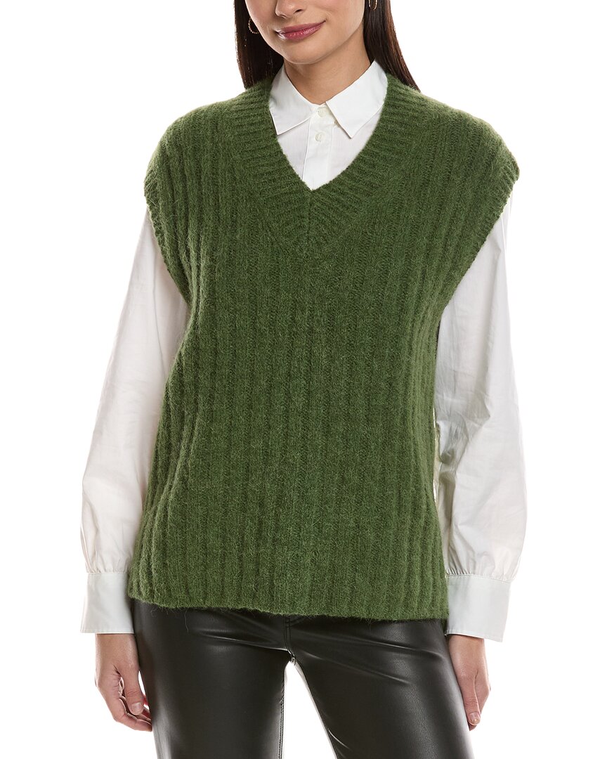 Rag & Bone Stassi Wool & Alpaca-blend Sweater Vest In Green