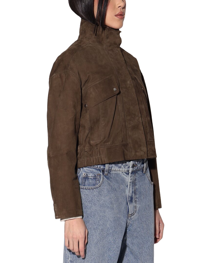Walter Baker Rihanna Suede Jacket In Army Suede