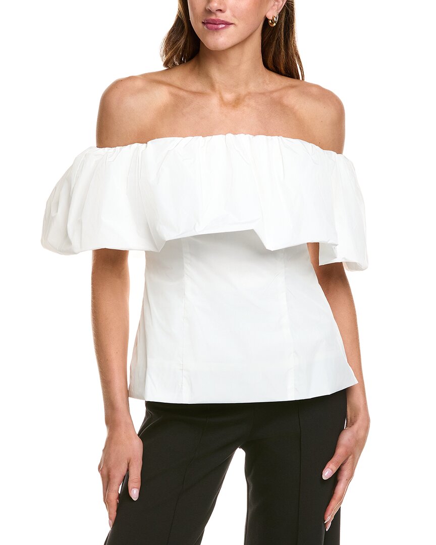 Astr The Label Taffeta Bubble Top In White