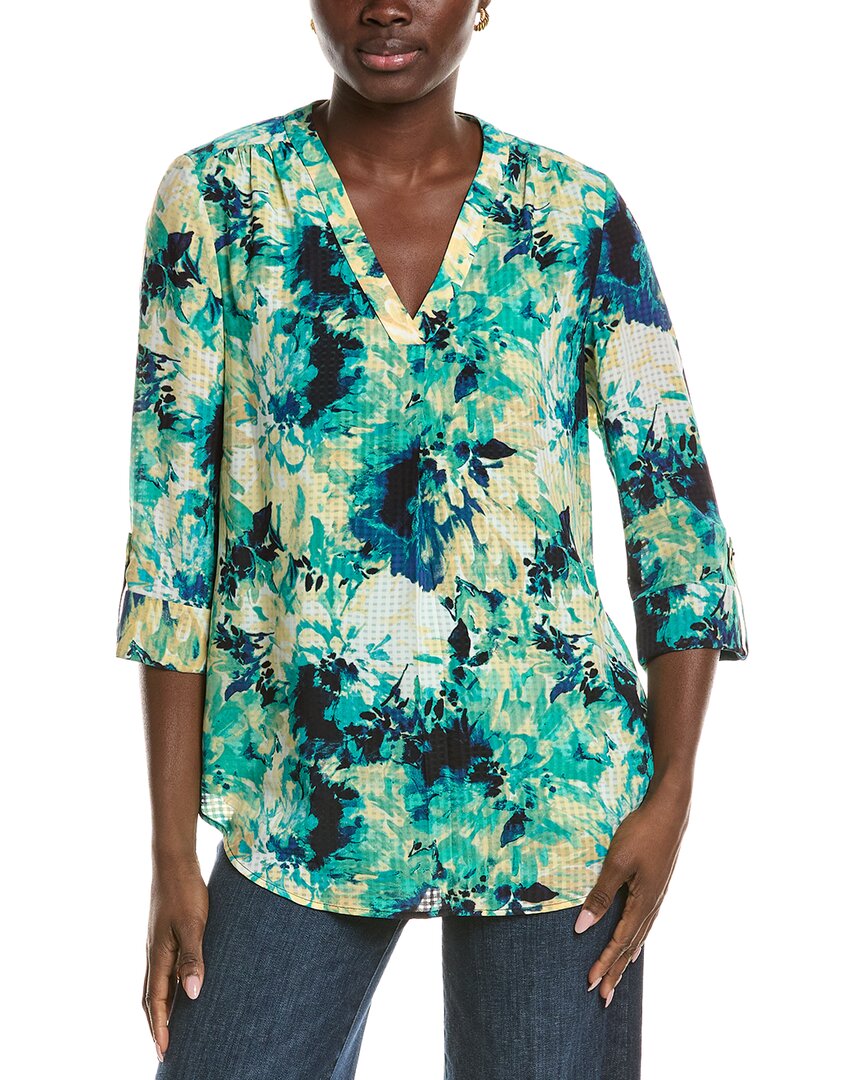 Jones New York 3/4 Sleeve V-neck Tunic In Green