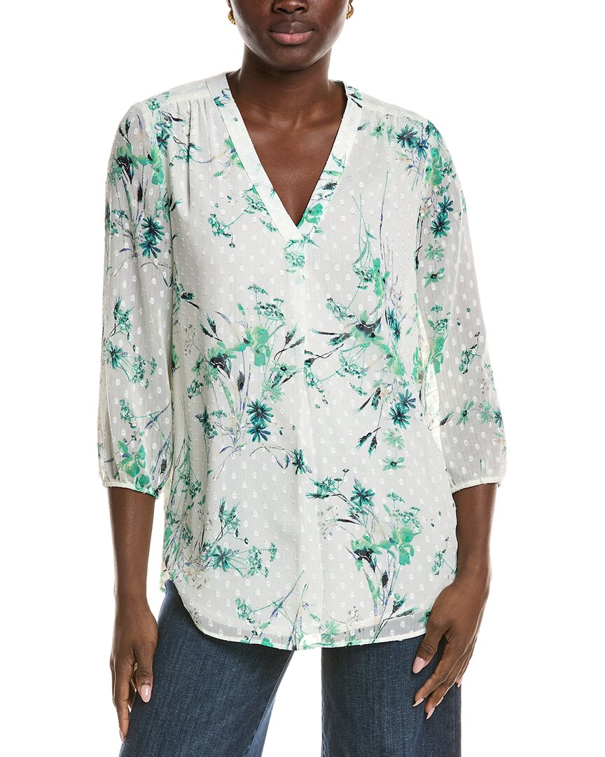 Jones New York 3/4 Sleeve V-neck Tunic In White