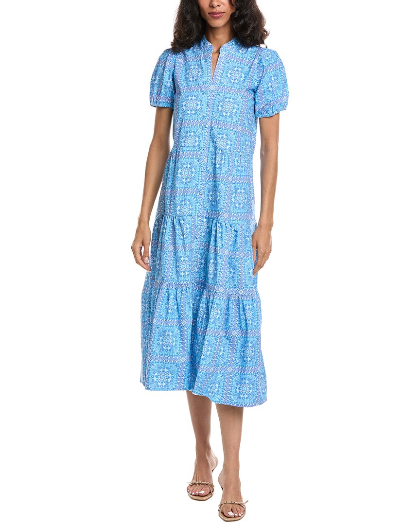 Sail To Sable Midi Shirtdress In Blue