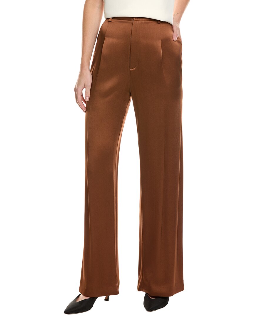 Lapointe Organic Silk Relaxed Pant In Brown