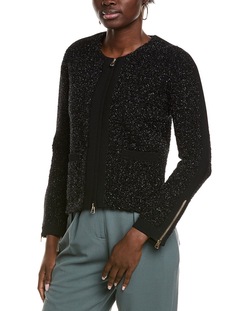 St John St. John Textured Jacket In Black
