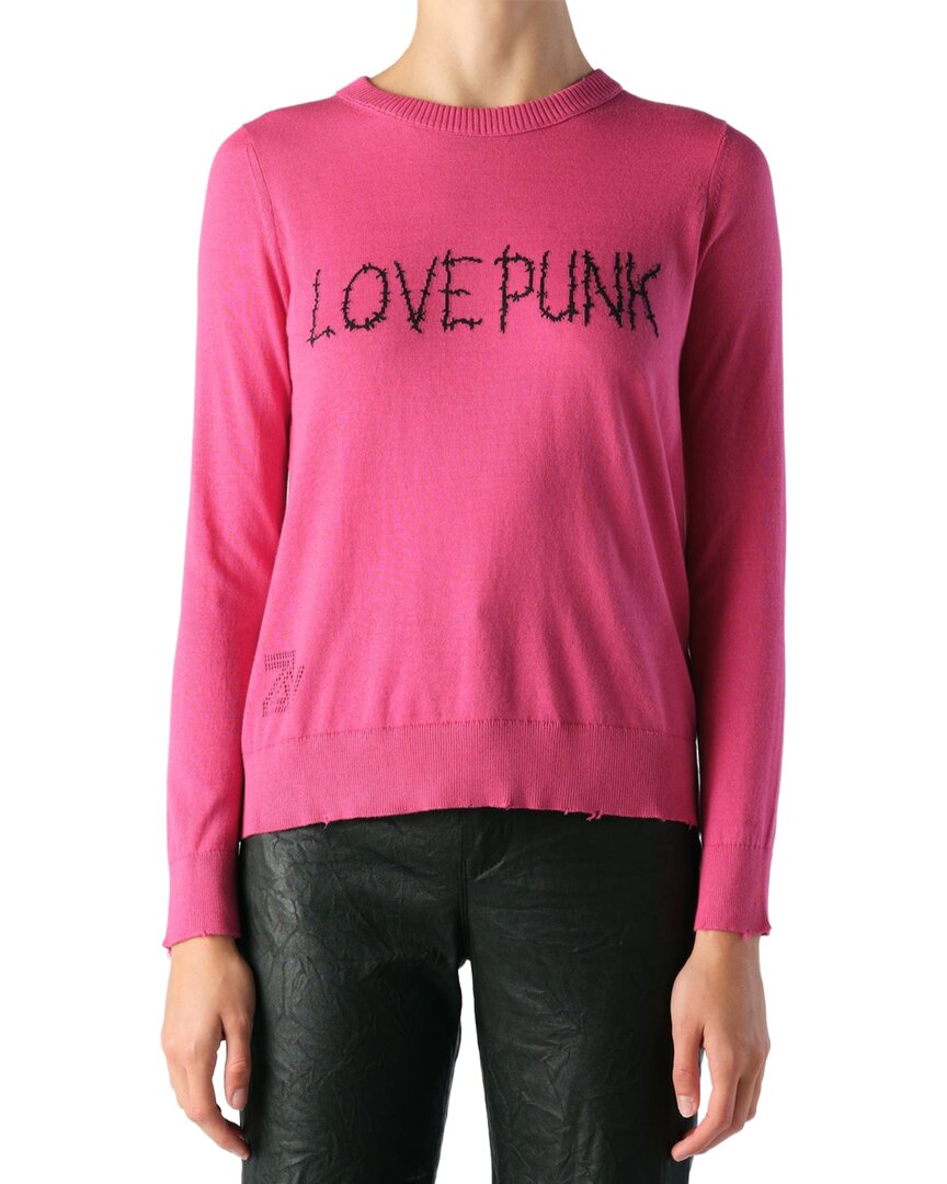 Zadig & Voltaire Miss Love Punk Intarsia Sweater In Pink