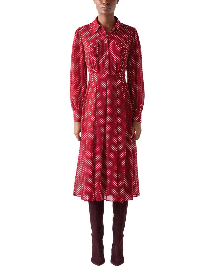 Lk Bennett Cody Polka Dot Dress In Red