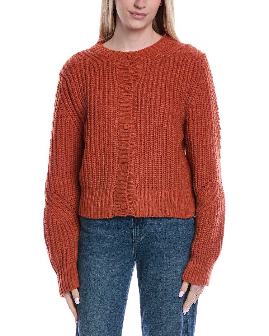 Color Block Cardigan In Brown